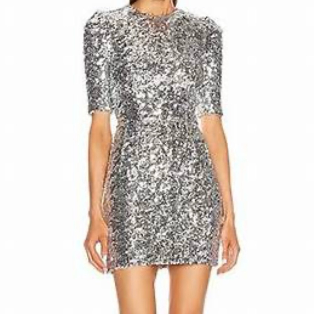 Dolce and Gabbana silver sequin dress